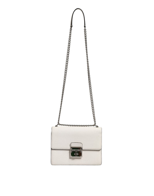 Petit sac à bandoulière en cuir de veau blanc Rosalia de Dolce &amp; Gabbana