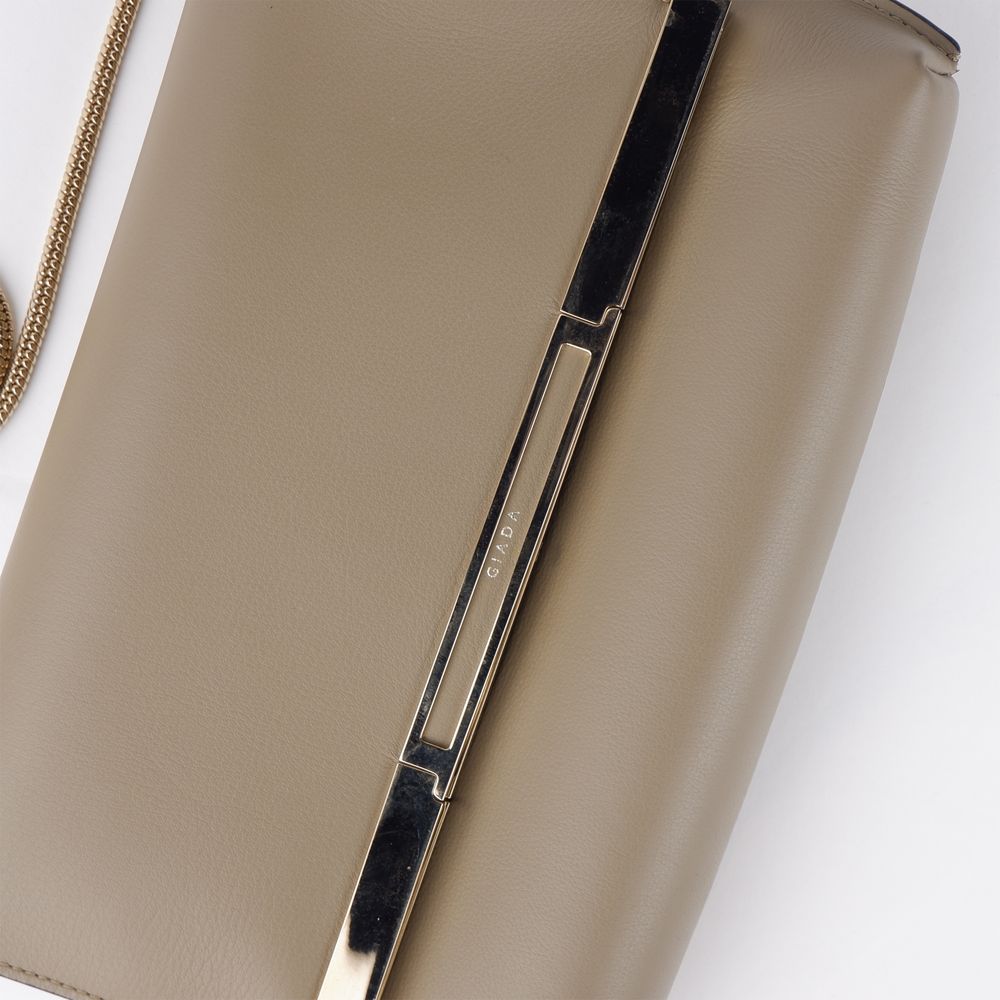 Giada Beige Leather Crossbody Bag at The Platonist