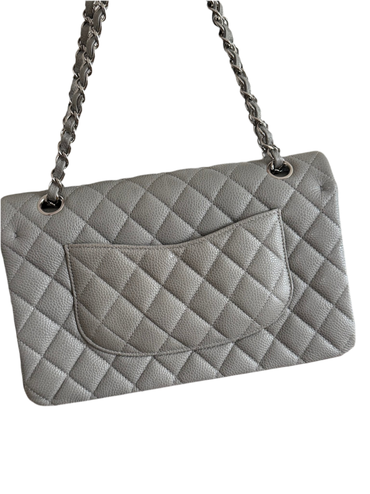 Gray Chanel Medium Double Flap Bag at The Platonist