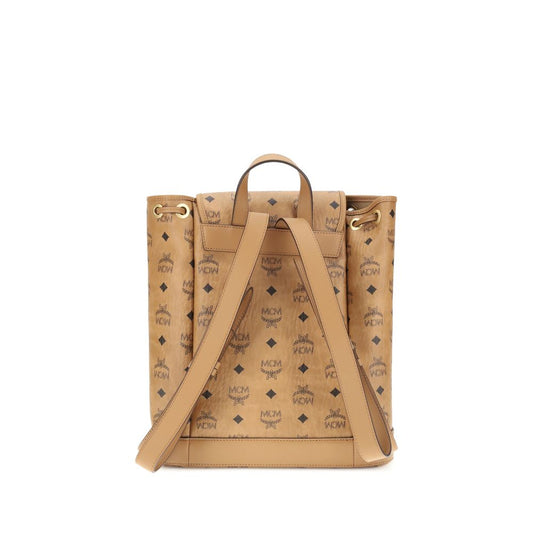 Mcm Printed Canvas Backpack