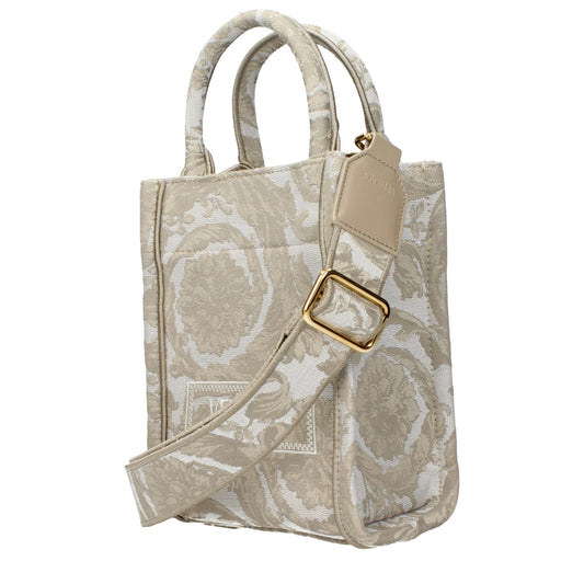 Versace Beige Fabric Handbag