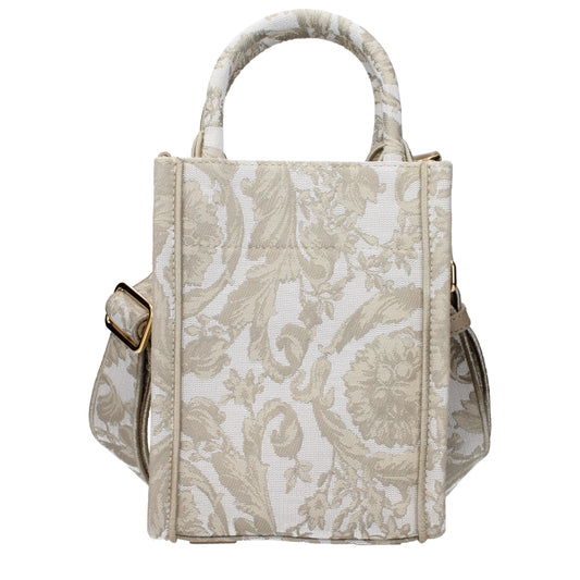 Versace Beige Fabric Handbag