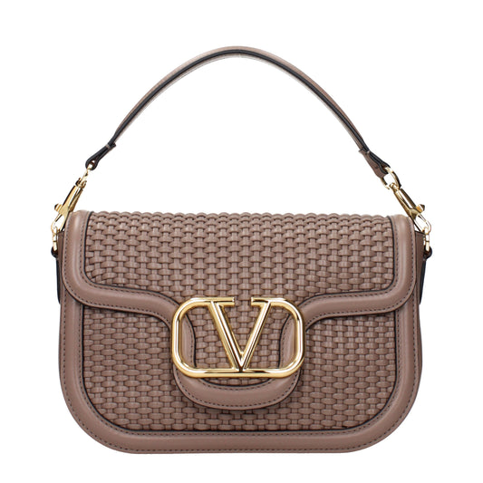 Sac à main en cuir gris Valentino Garavani