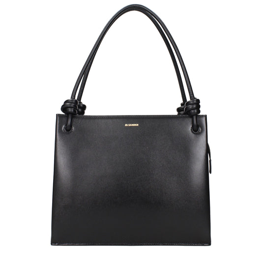 Sacs à main en cuir noir Jil Sander