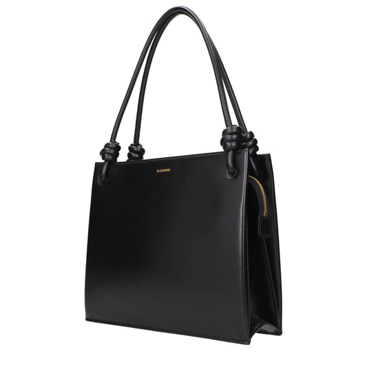 Sacs à main en cuir noir Jil Sander