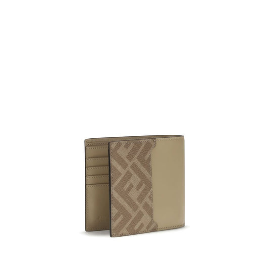 Fendi Ff Leather And Canvas Bifold Wallet