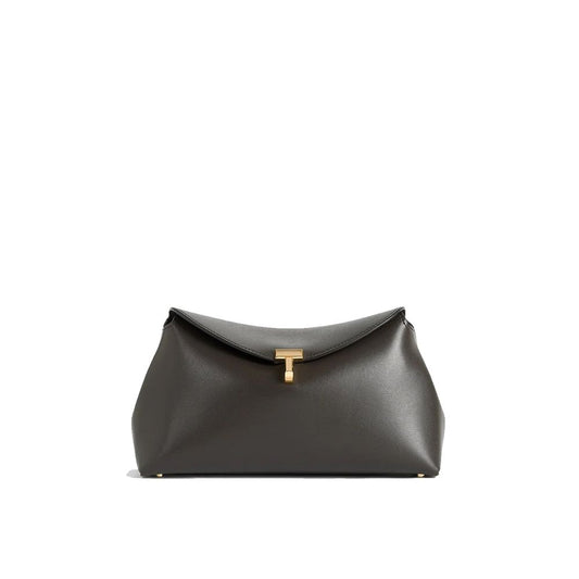 Toteme T-Lock Leather Clutch Bag