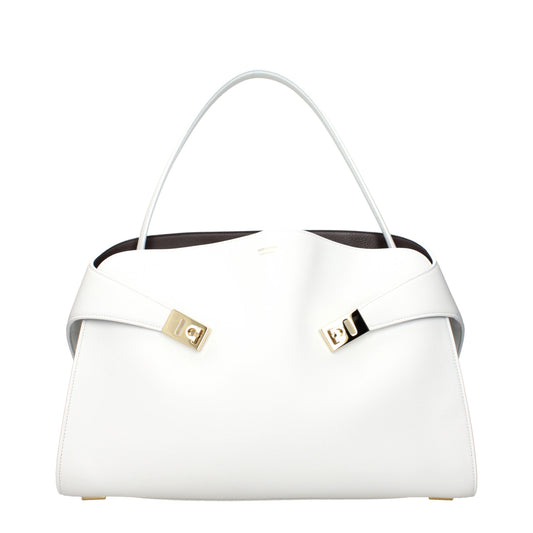 Salvatore Ferragamo White Leather Shoulder Bag