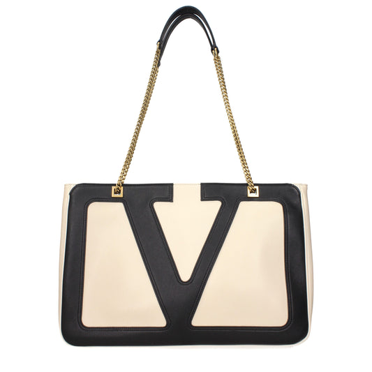 Sac bandoulière en cuir beige Valentino Garavani