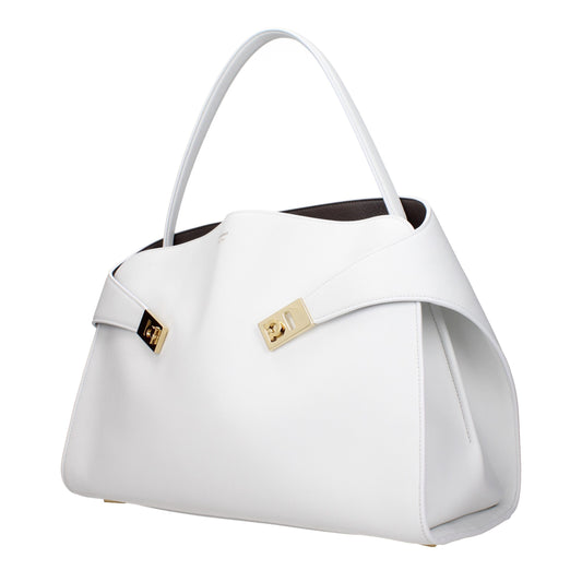 Salvatore Ferragamo White Leather Shoulder Bag