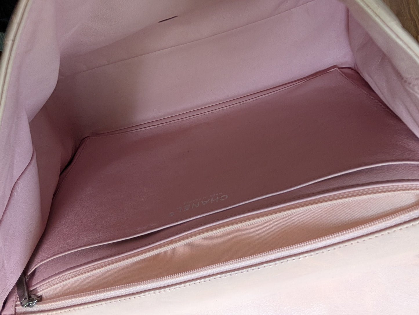Chanel Maxi Bag In Baby Pink, Lambskin Leather