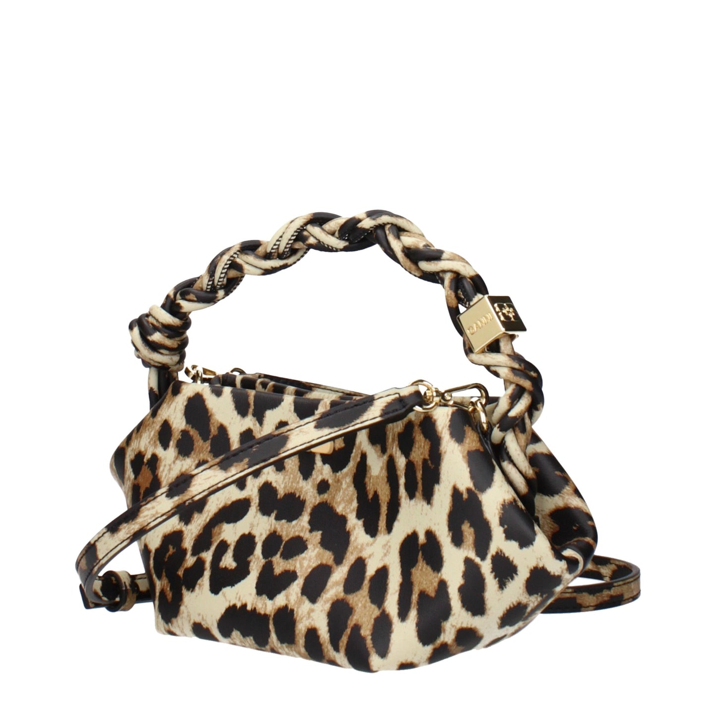 Sacs à main en cuir marron Ganni