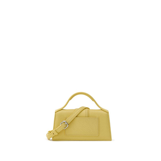 Jacquemus Yellow Hammered Leather Le Mini Bambino Bag.