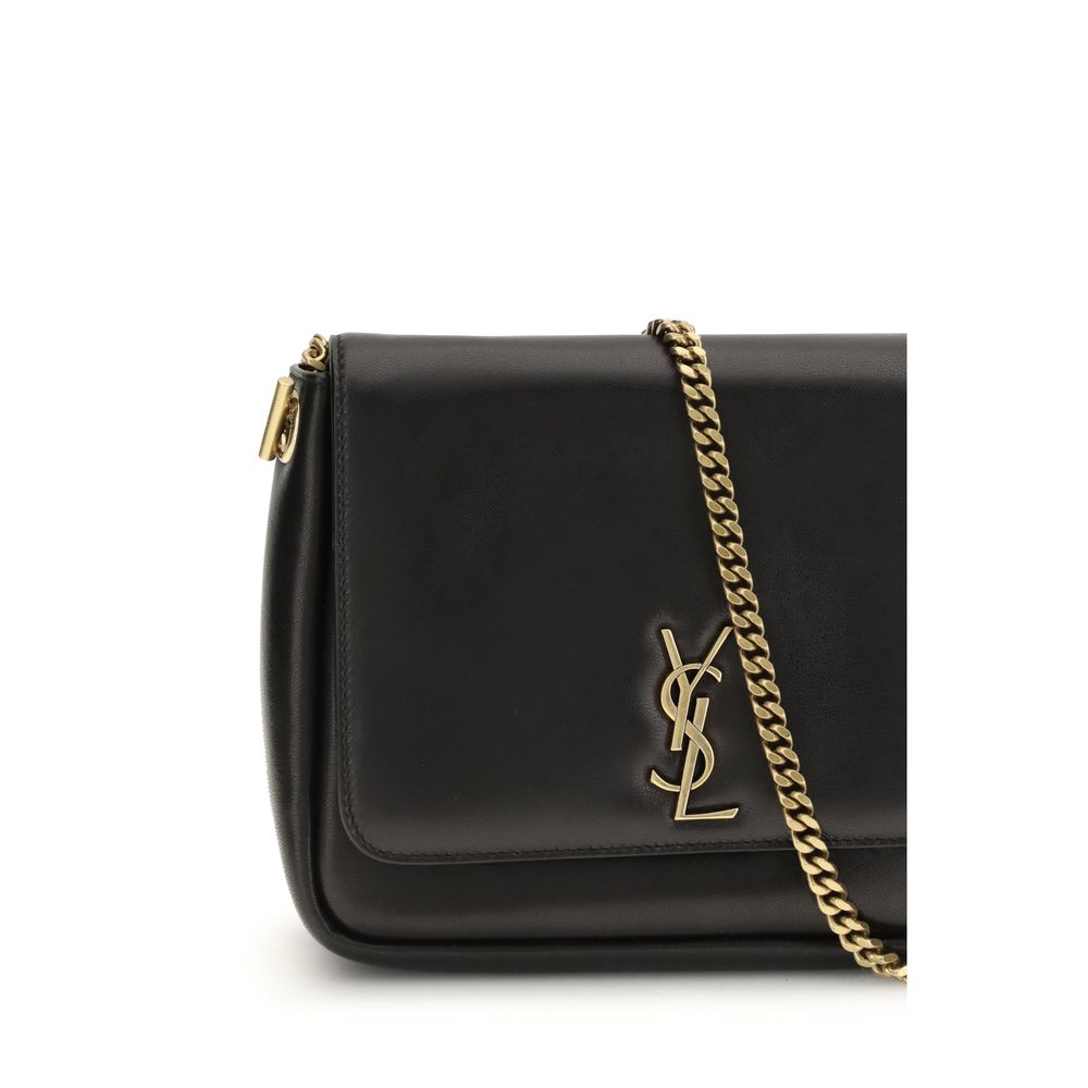 Saint Laurent – ​​Bos Taurus – Schultertasche aus schwarzem Kalbsleder