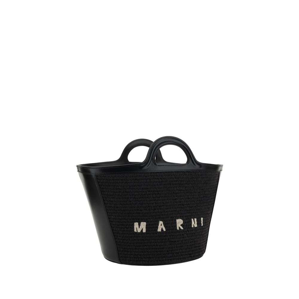 Marni Schwarze Baumwoll-Schultertasche
