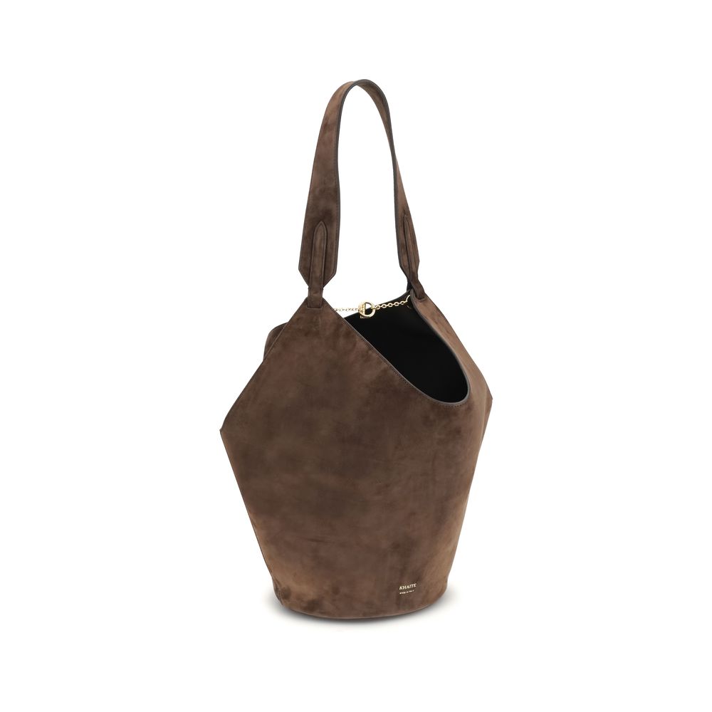 Sac bandoulière Bos Taurus en cuir de veau marron Khaite