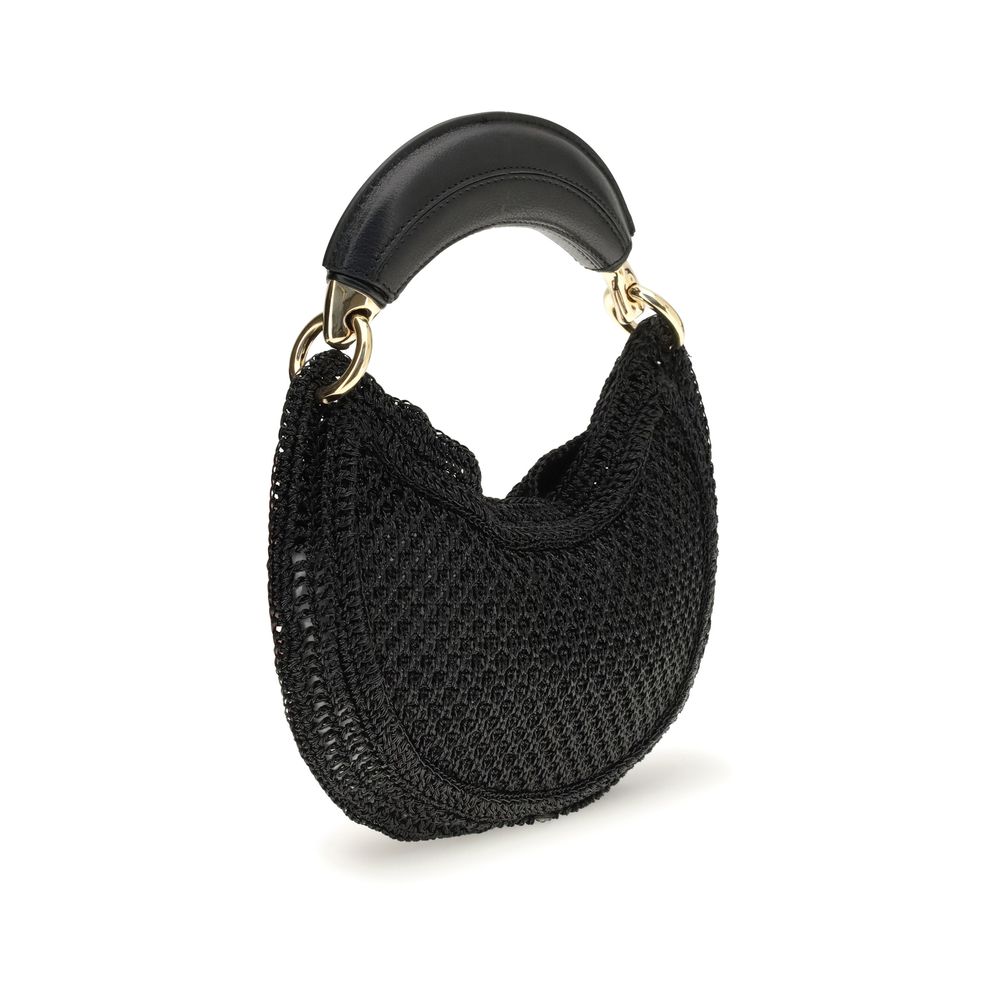 Chloé Black Raffia Shoulder Bag