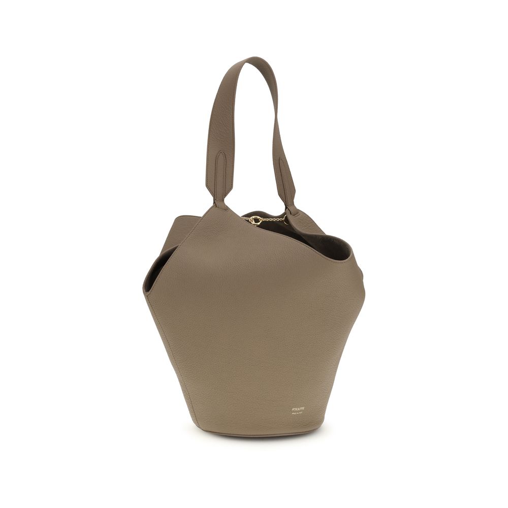 Sac bandoulière Bos Taurus en cuir de veau beige Khaite