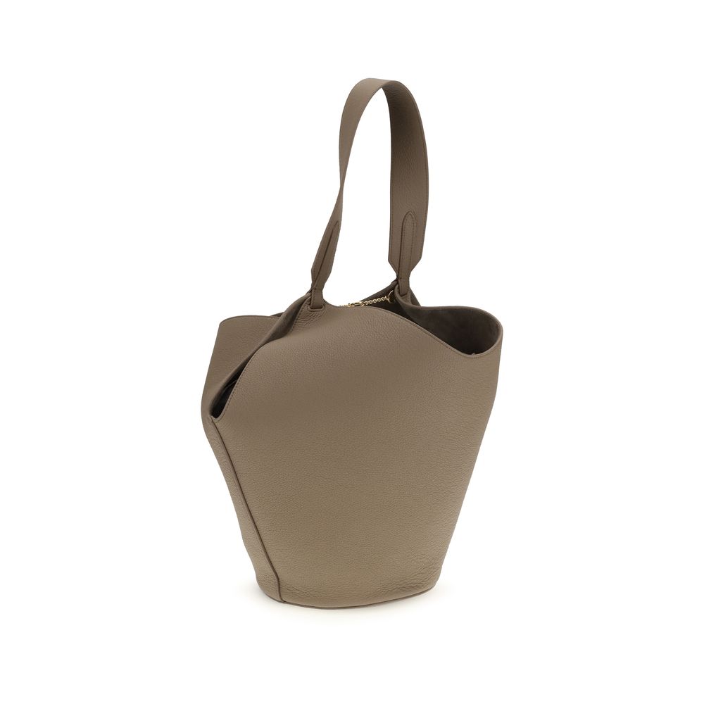 Sac bandoulière Bos Taurus en cuir de veau beige Khaite