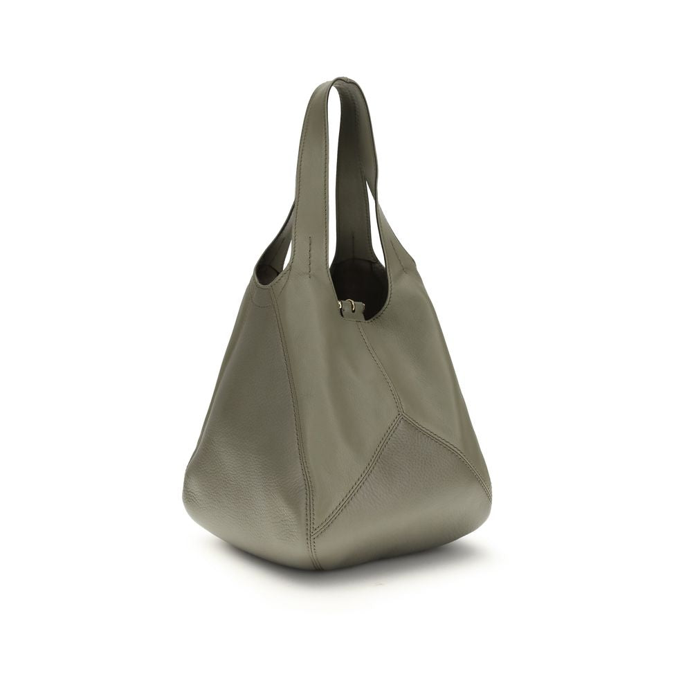 Chloé Schultertasche aus grünem Kalbsleder, Modell Bos Taurus