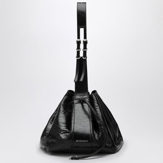 Givenchy Pumpkin Medium Bag In Black Cracked Patent Leather