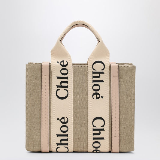 Chloé Woody Little Bag In Beige Canvas