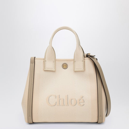 Chloé Carry Small Tote Bag In Blushy Beige Canvas