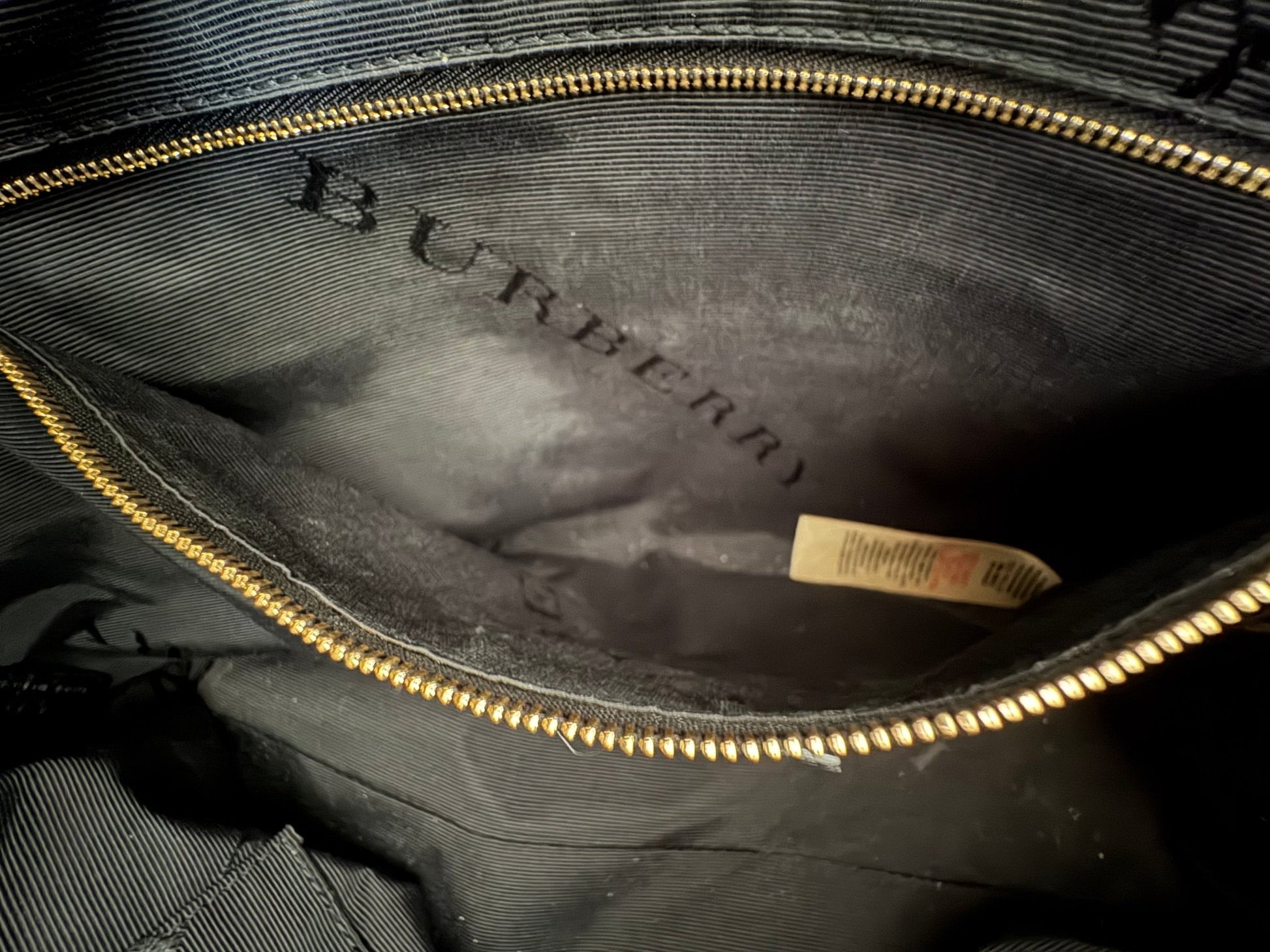 Burberry Dewsbury Black Leather Embossed Check Tote at The Platonist