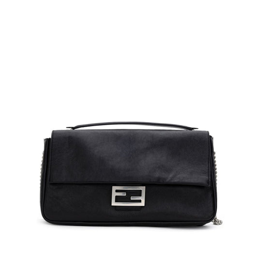 Fendi Black Leather Shoulder Bag Handbag Fendi