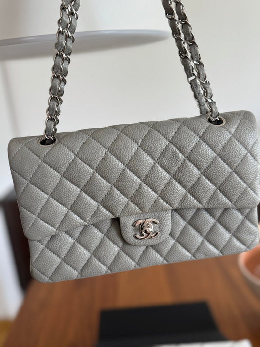 Gray Chanel Medium Double Flap Bag at The Platonist