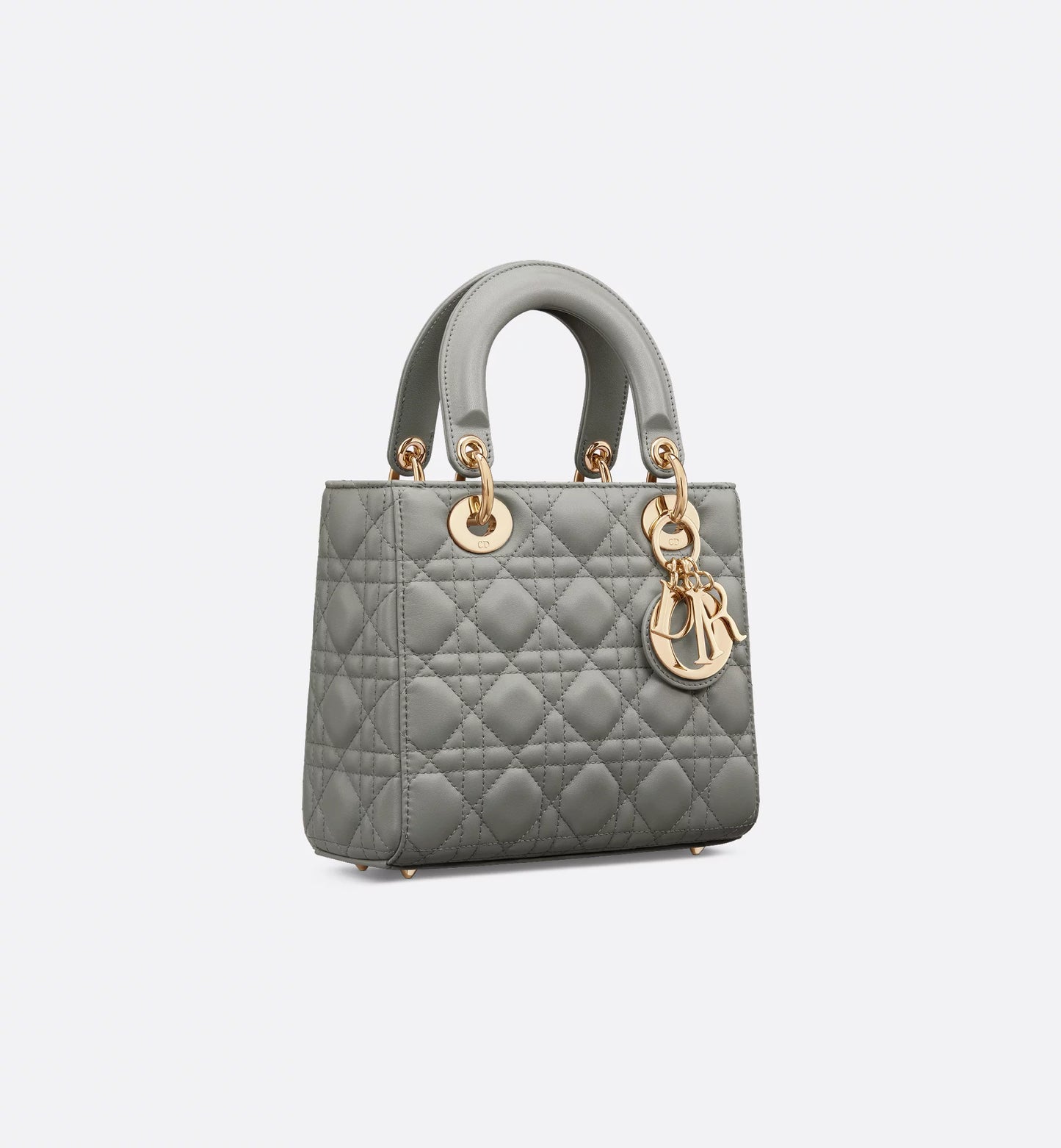 Lady Dior Mittelgraues Lammleder