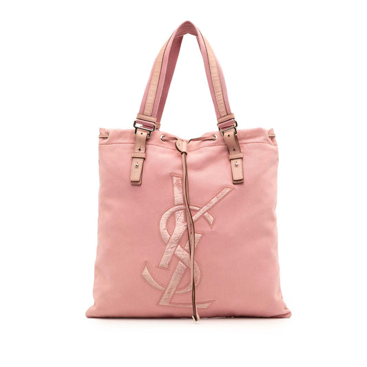 Preloved: Saint Laurent Kahala Tote – Pink Canvas (2006–2012)