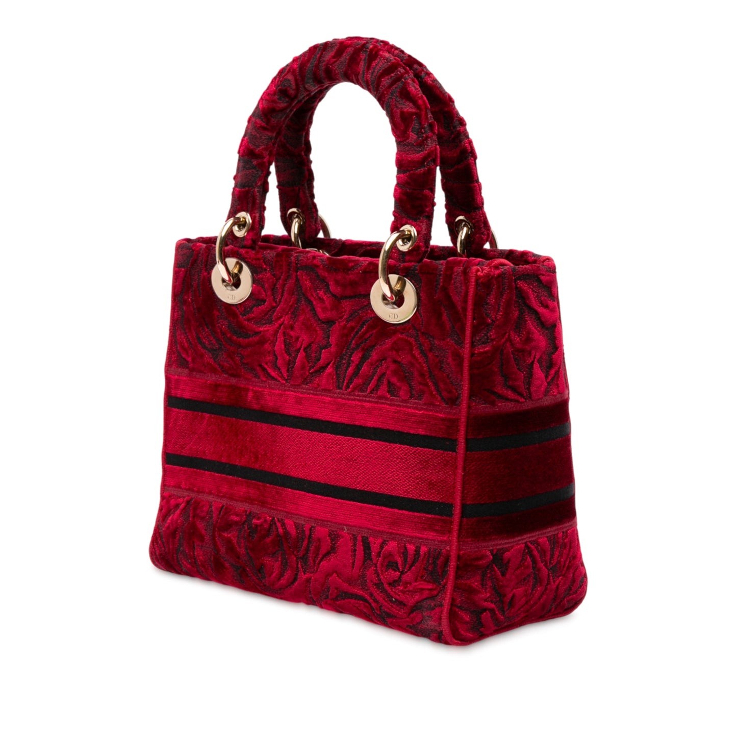 Gebraucht: Dior Lady D-Lite – Medium bestickter Samt „Rosen“ (2021)