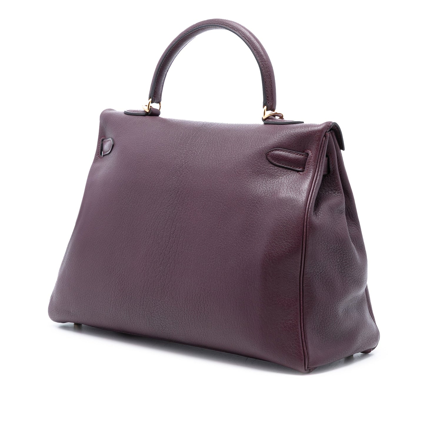 Preloved: Hermès Kelly II Retourne 35 – Chèvre Mysore Raisin / Gold Hardware (2009)