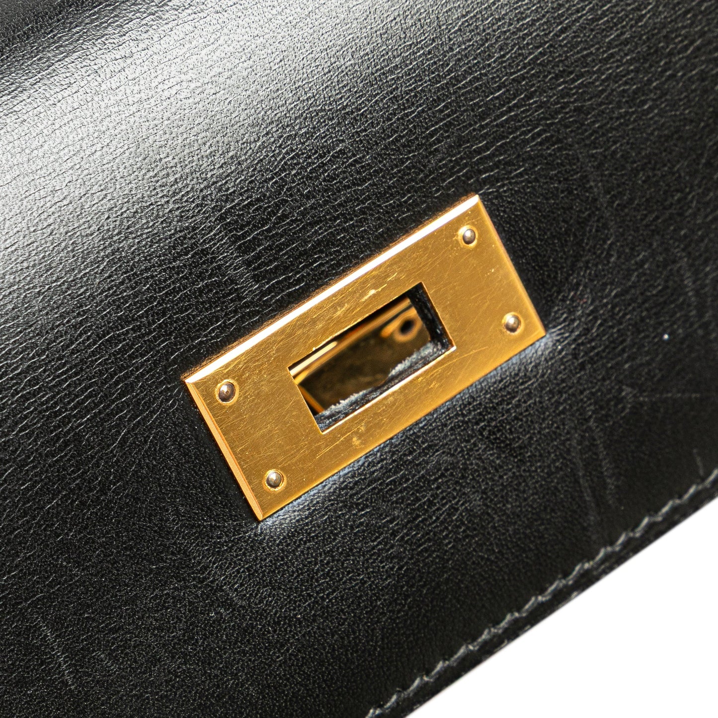 Preloved: Hermès Kelly 32 Box Calf Sellier – Noir / Gold Hardware (1991)